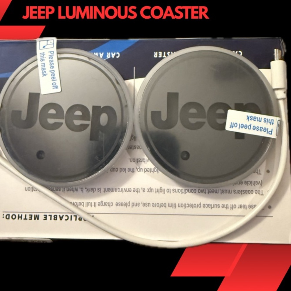 NIB Jeep Luminous Coasters With USB Cord